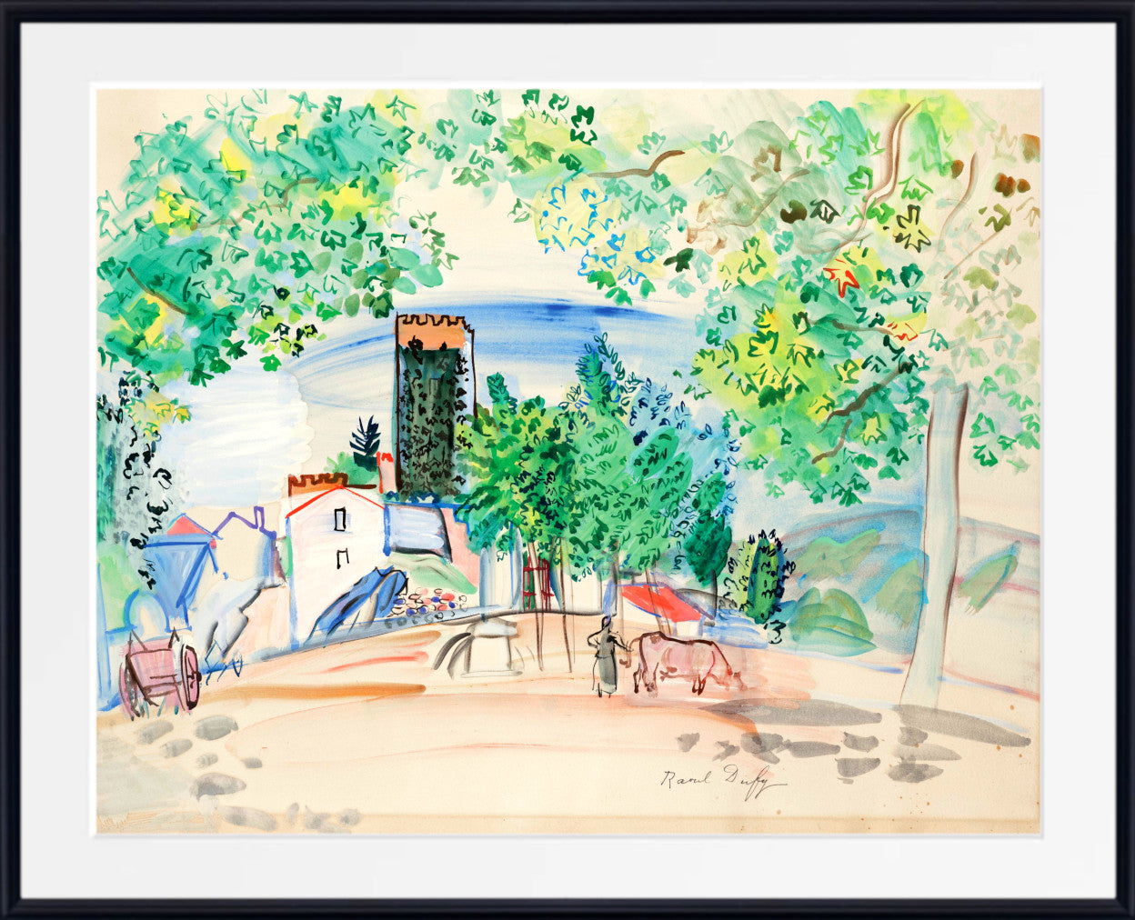 View of the Tower of Vernet-les-Bains (circa 1941) by Raoul Dufy