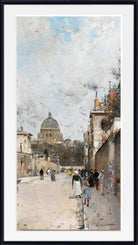 Luigi Loir Print, View of the Val de Grace Street in Paris, the Val de Grace church in the background