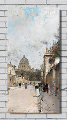 Luigi Loir Print, View of the Val de Grace Street in Paris, the Val de Grace church in the background