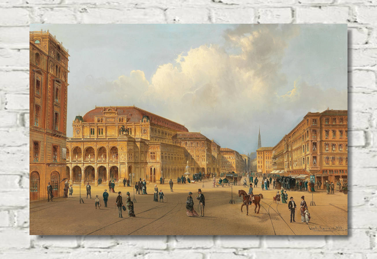 Karl Kaufmann Print, View of the Vienna State Opera (1880)