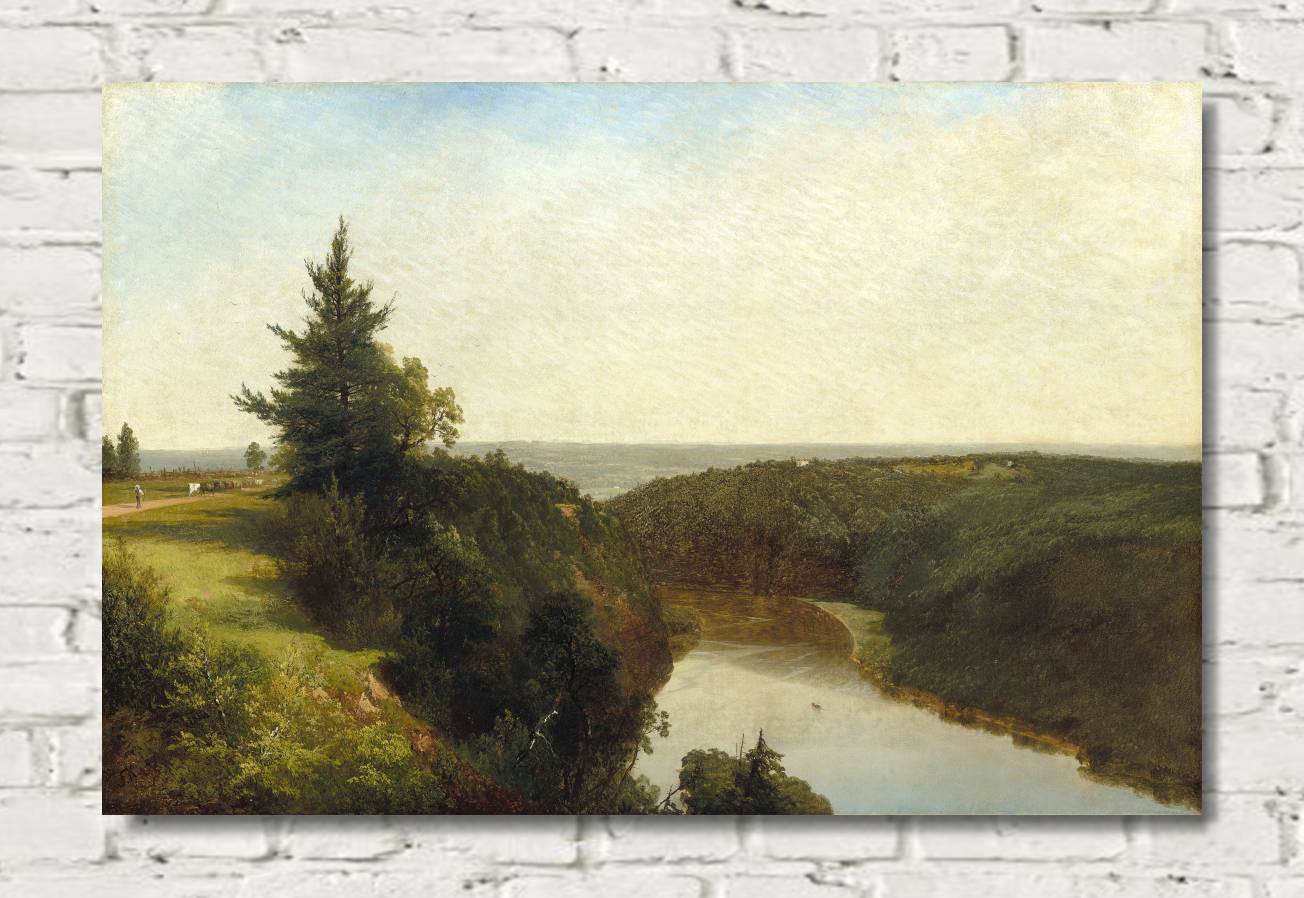 John Frederick Kensett Print, View on the Genesee near Mount Morris (1857)