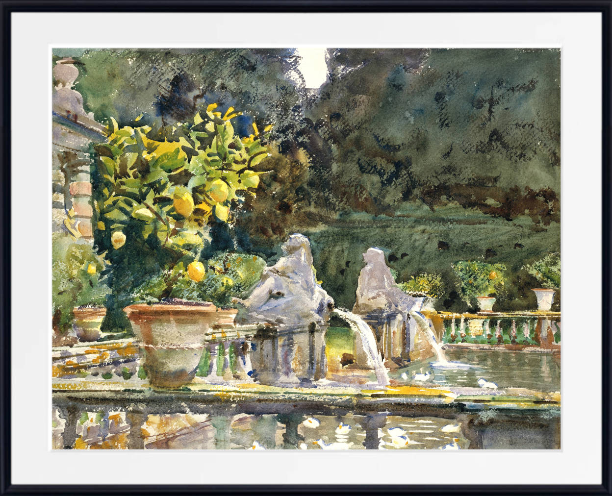 John Singer Sargent Print, Villa di Marlia, Lucca; A Fountain (1910)