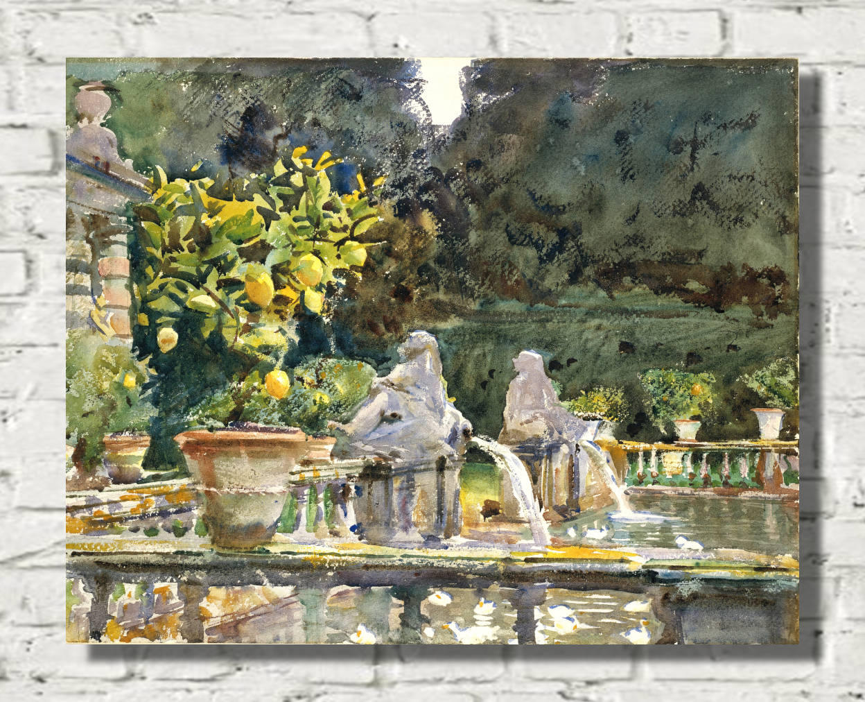 John Singer Sargent Print, Villa di Marlia, Lucca; A Fountain (1910)