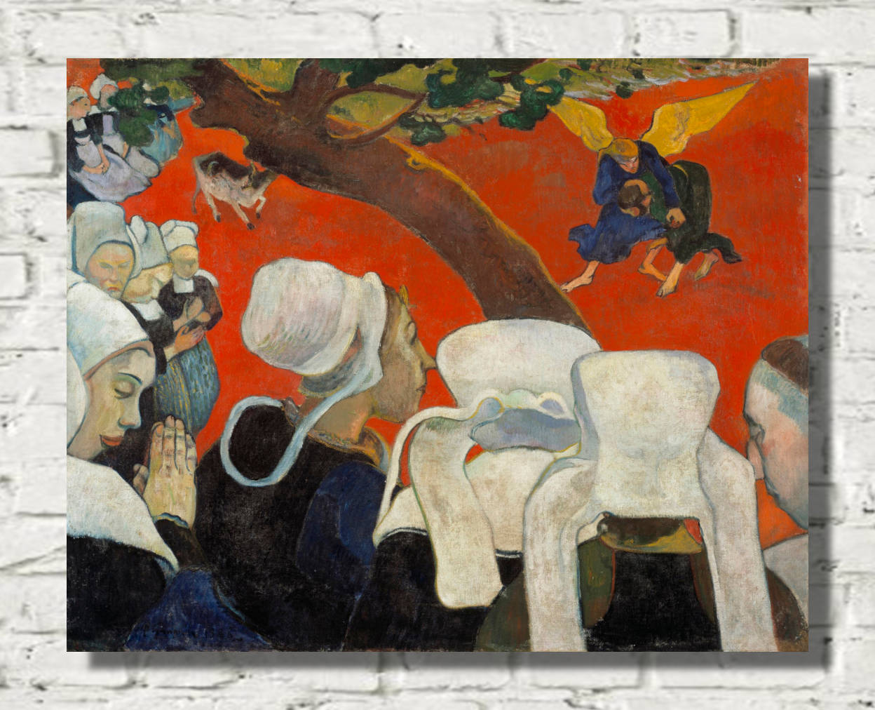 Paul Gauguin Print : Vision After the Sermon (Jacob wrestling with the angel) (1888)