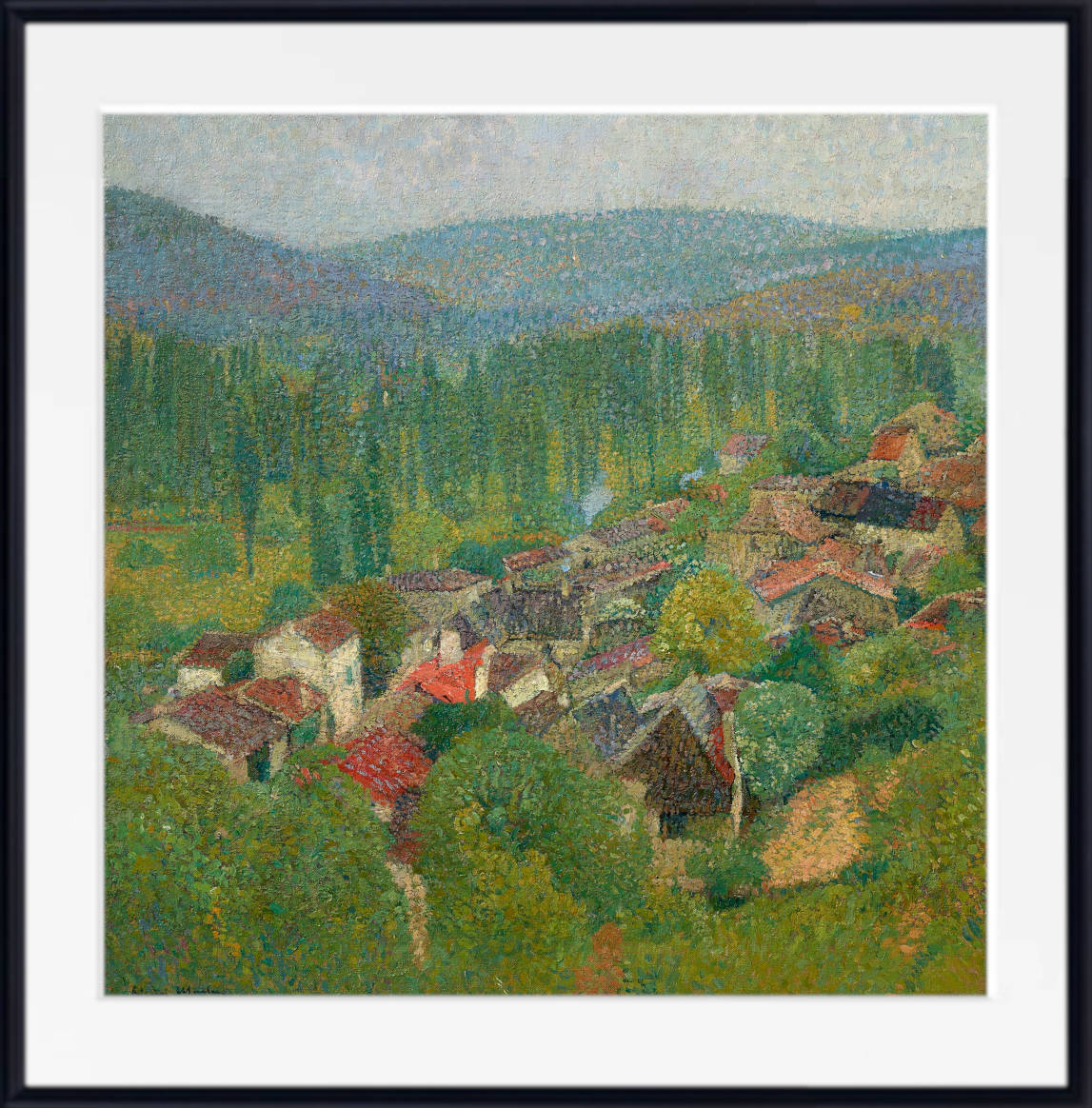 Henri Martin Print, View of the rooftops of Labastide-du-Vert in summer