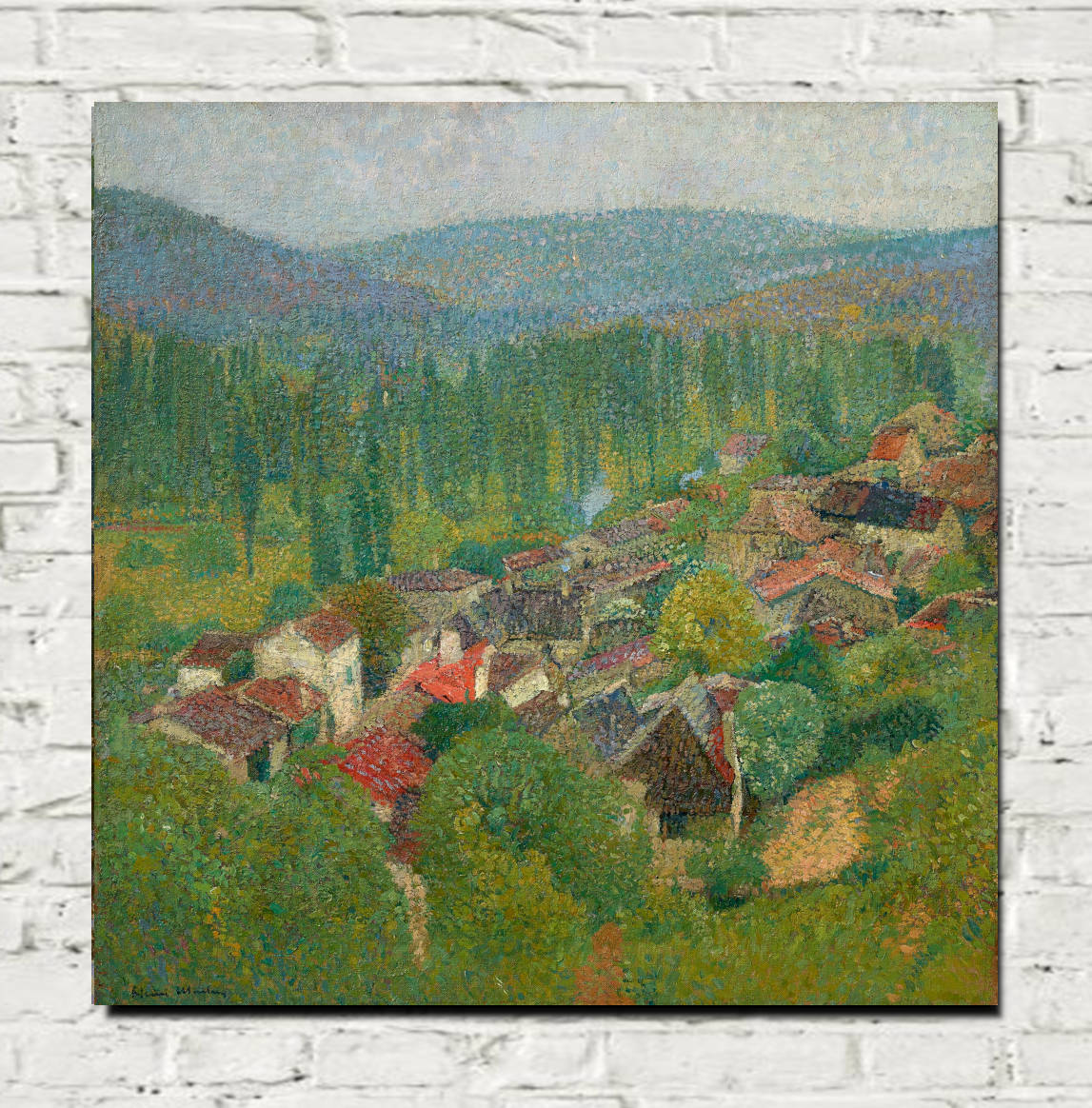 Henri Martin Print, View of the rooftops of Labastide-du-Vert in summer