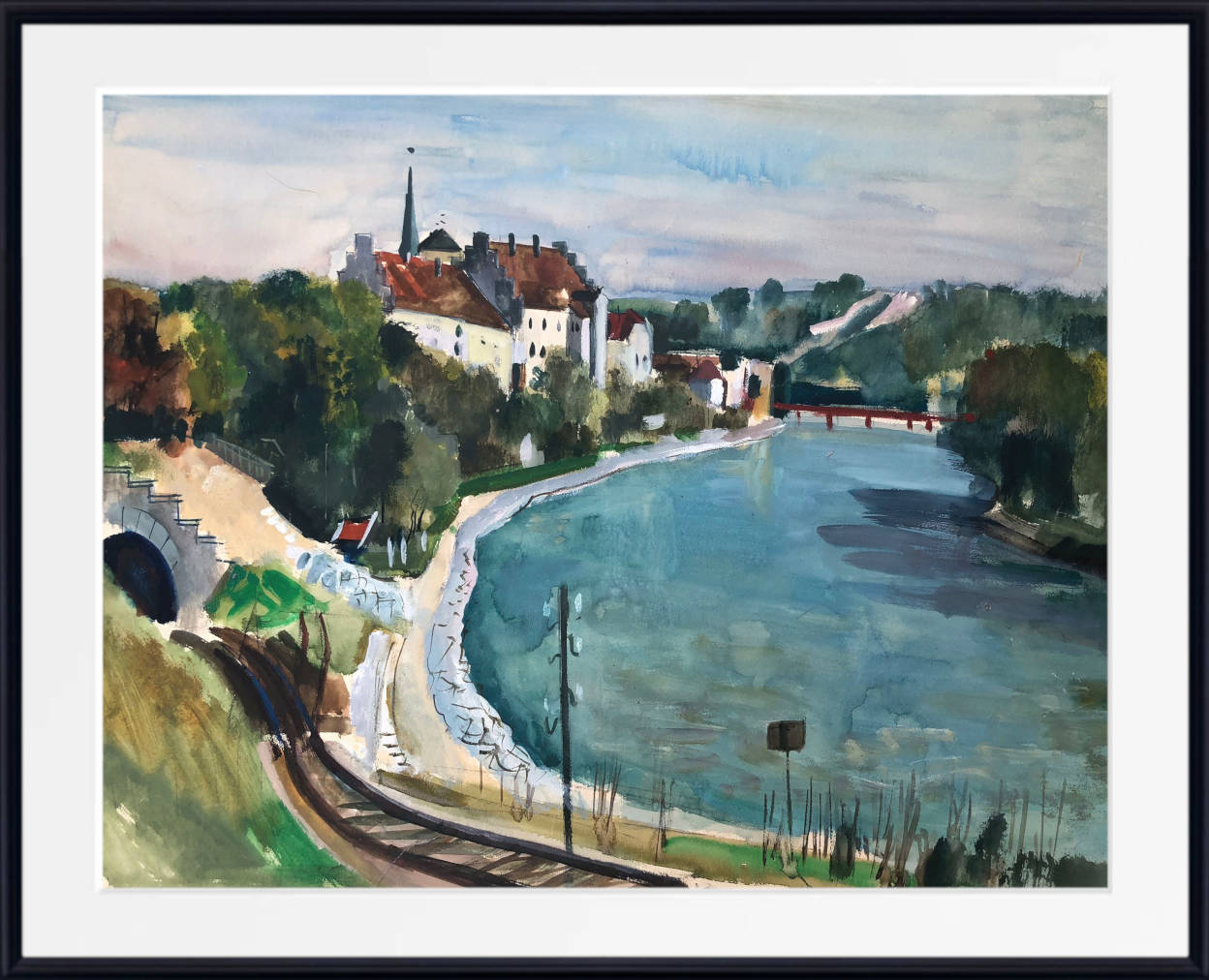 Otto Geigenberger Print, Wasserburg am Inn – with Innberge