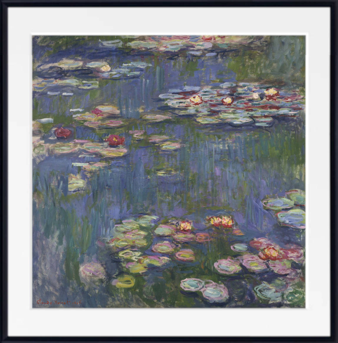 Water Lilies, Claude Monet Print (1916)