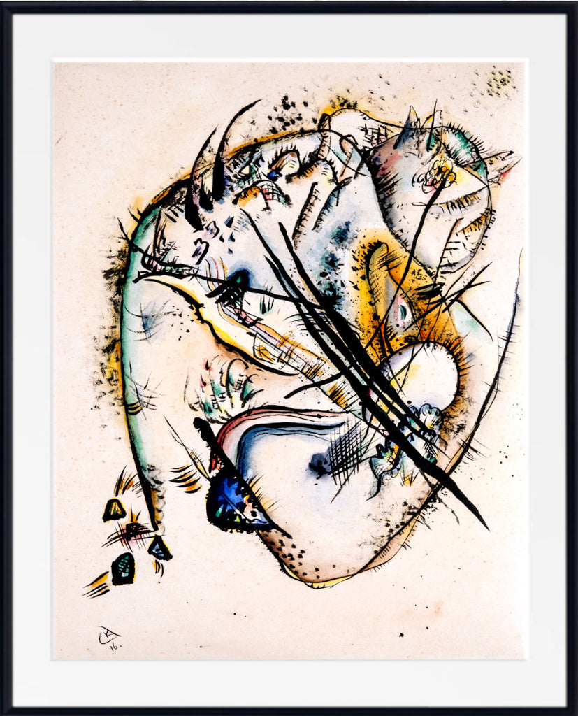 Watercolour with Seven Strokes, Wassily Kandinsky Abstract Fine Art Print