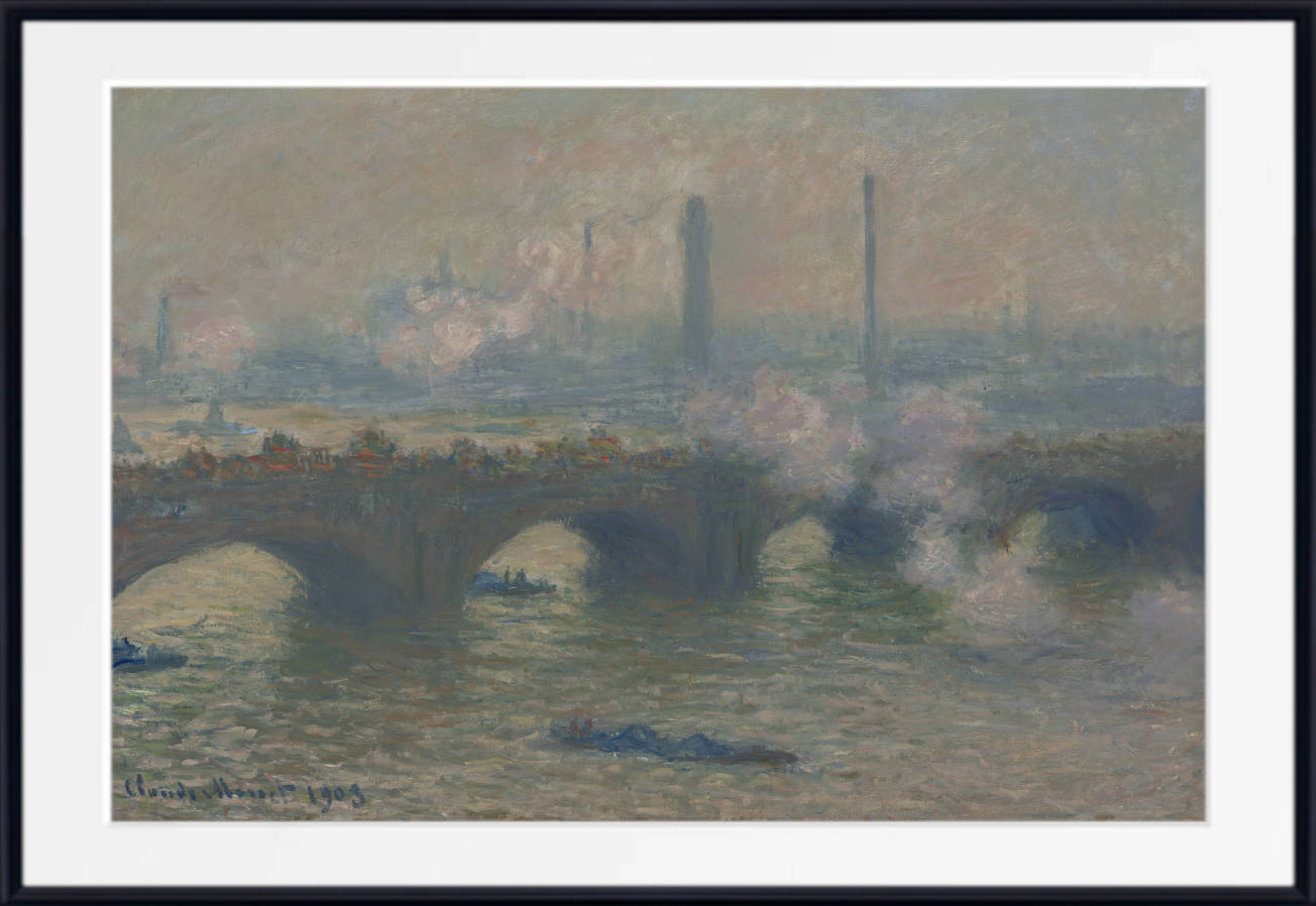 Waterloo Bridge, Grey Day, Claude Monet Print