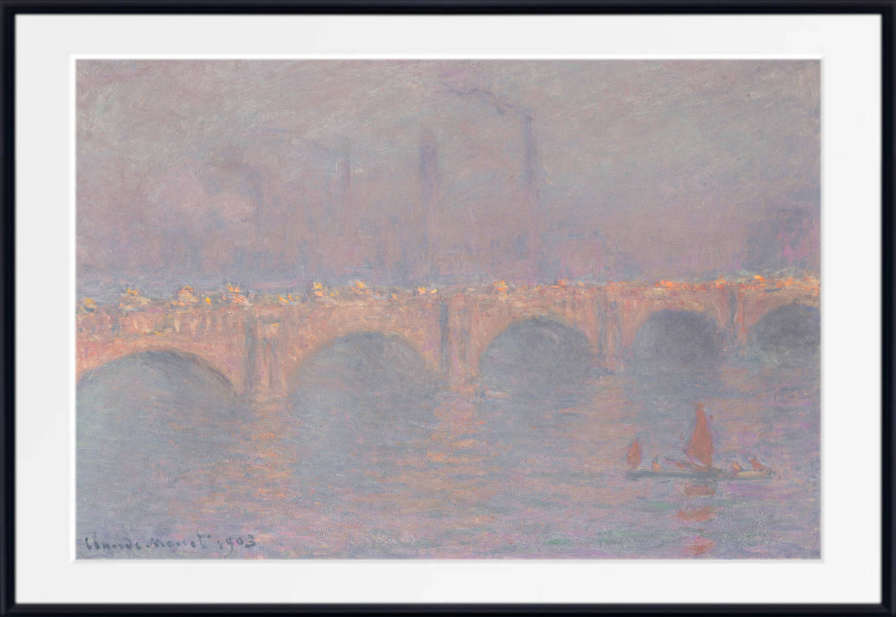 Waterloo Bridge, Obscured Sun, Claude Monet Print