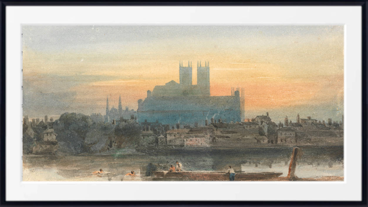 David Cox Print, Westminster from Lambeth (circa 1813)