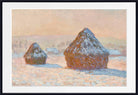 Claude Monet Fine Art Print, Wheatstacks, Snow Effect, Morning