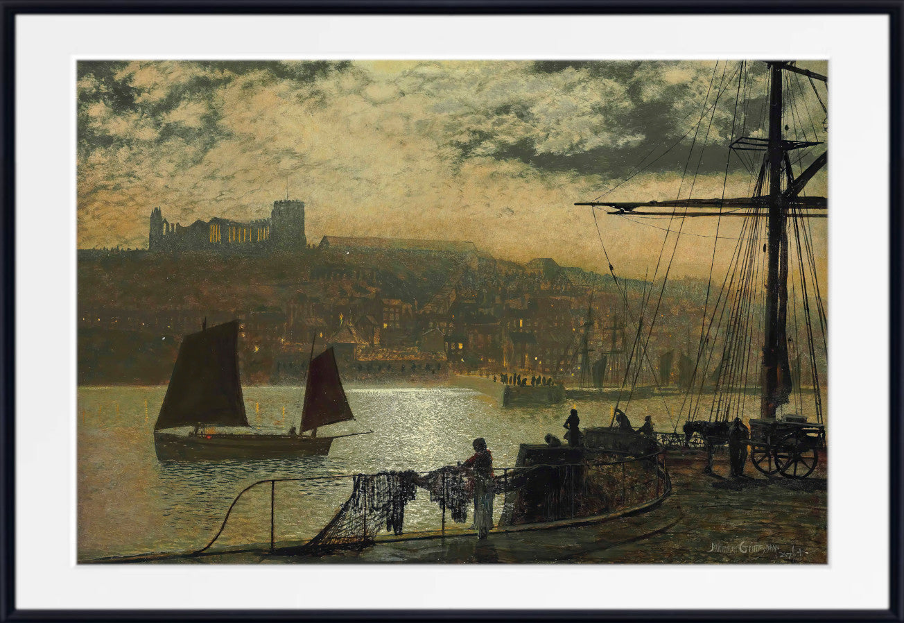 John Atkinson Grimshaw Print: Whitby Abbey And Church (1876)