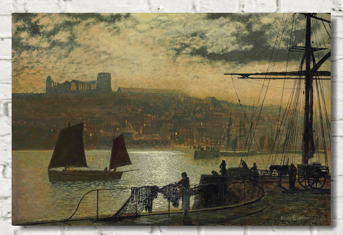 John Atkinson Grimshaw Print: Whitby Abbey And Church (1876)