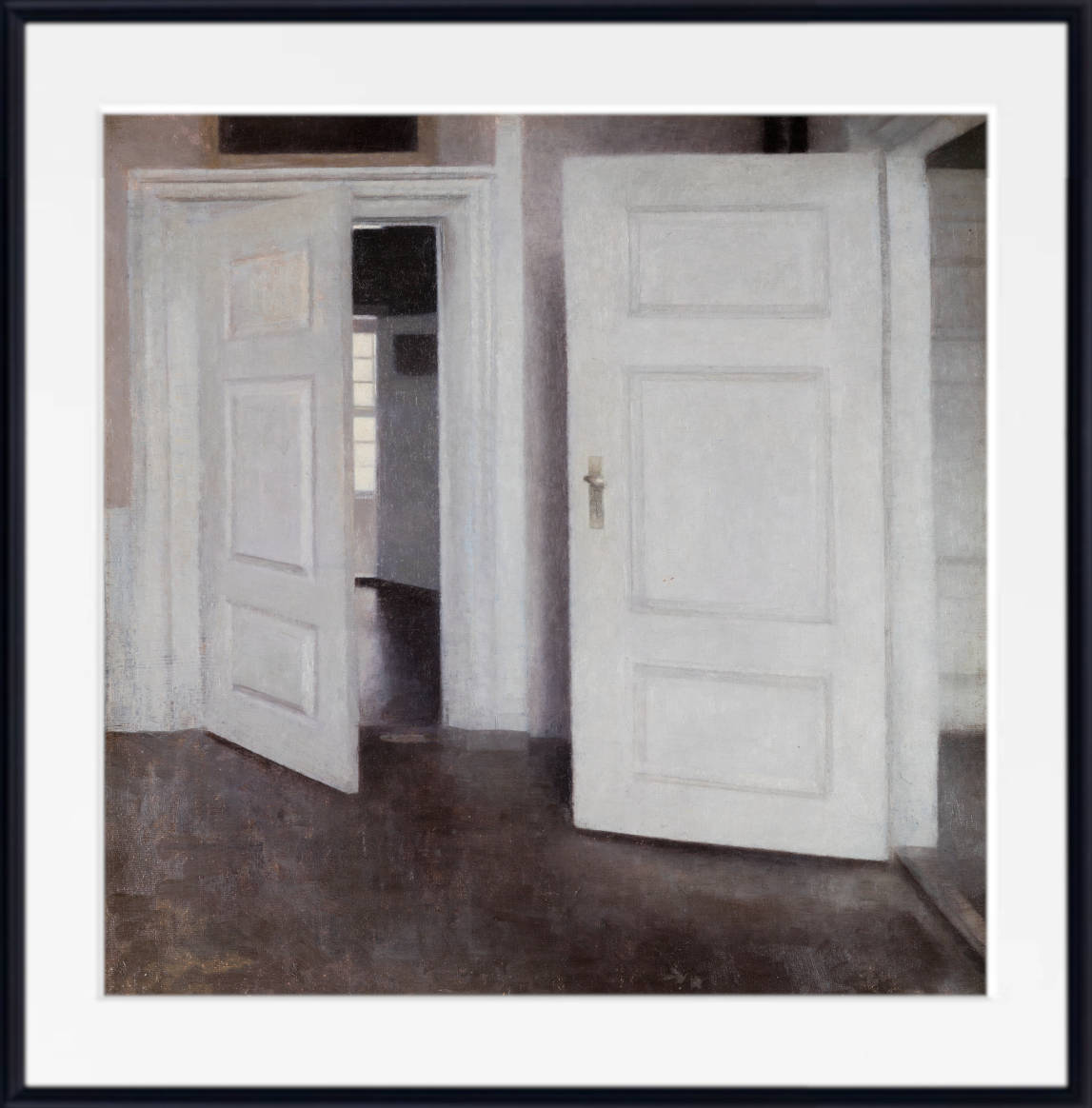 Wilhelm Hammershoi Fine Art Print, White doors, Strandgade 30