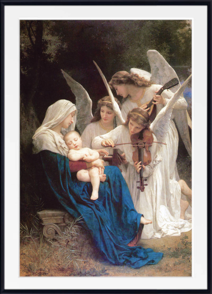 William-Adolphe Bouguereau, Old Masters Figure Print : Song of Angels