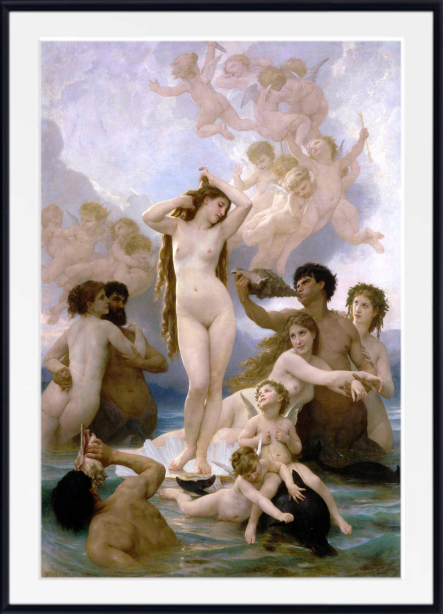 William-Adolphe Bouguereau, Old Masters Figure Print : Birth of Venus