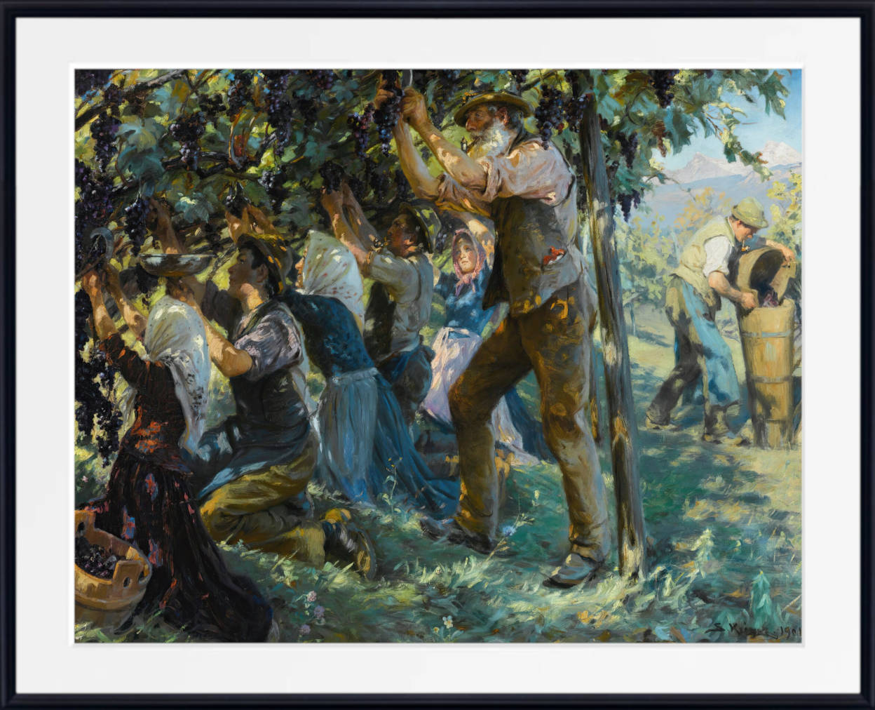 PS Krøyer Print, Wine Harvest In The Tyrol (1901)