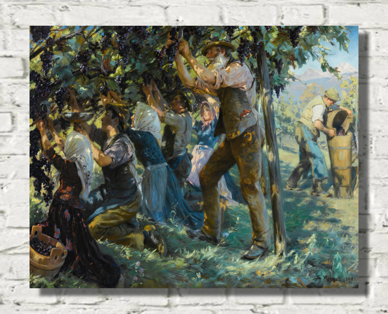 PS Krøyer Print, Wine Harvest In The Tyrol (1901)