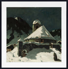 Oskar Mulley Print, Mountain Village, Winter Night