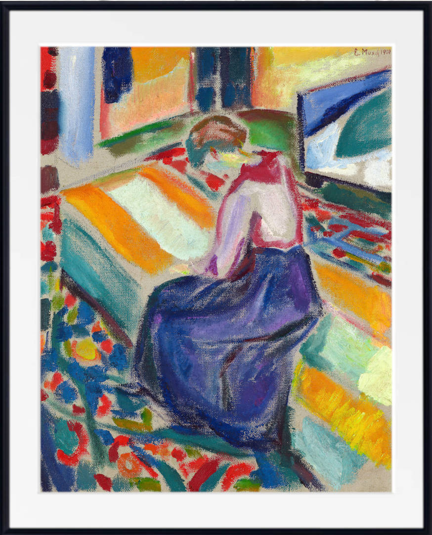 Edvard Munch Fine Art Print, Woman Seated on a Couch (1919)