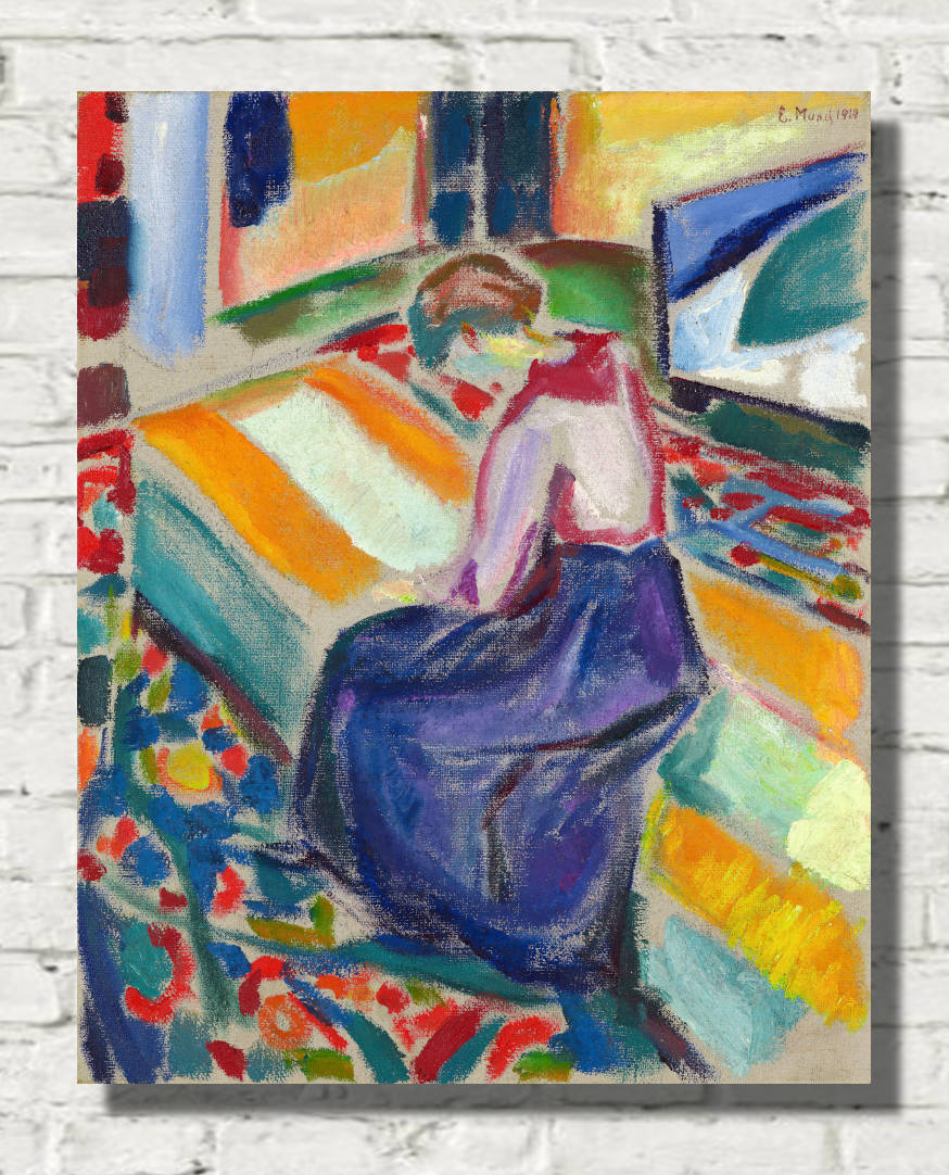 Edvard Munch Fine Art Print, Woman Seated on a Couch (1919)