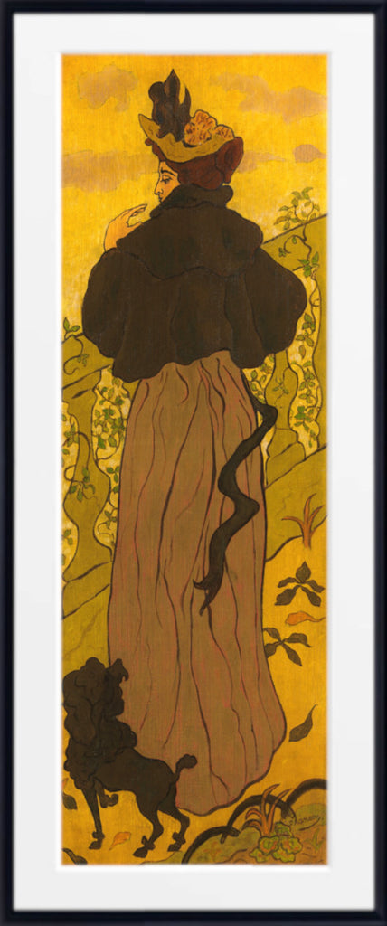 Woman Standing Beside a Balustrade with a Poodle by Paul Ranson