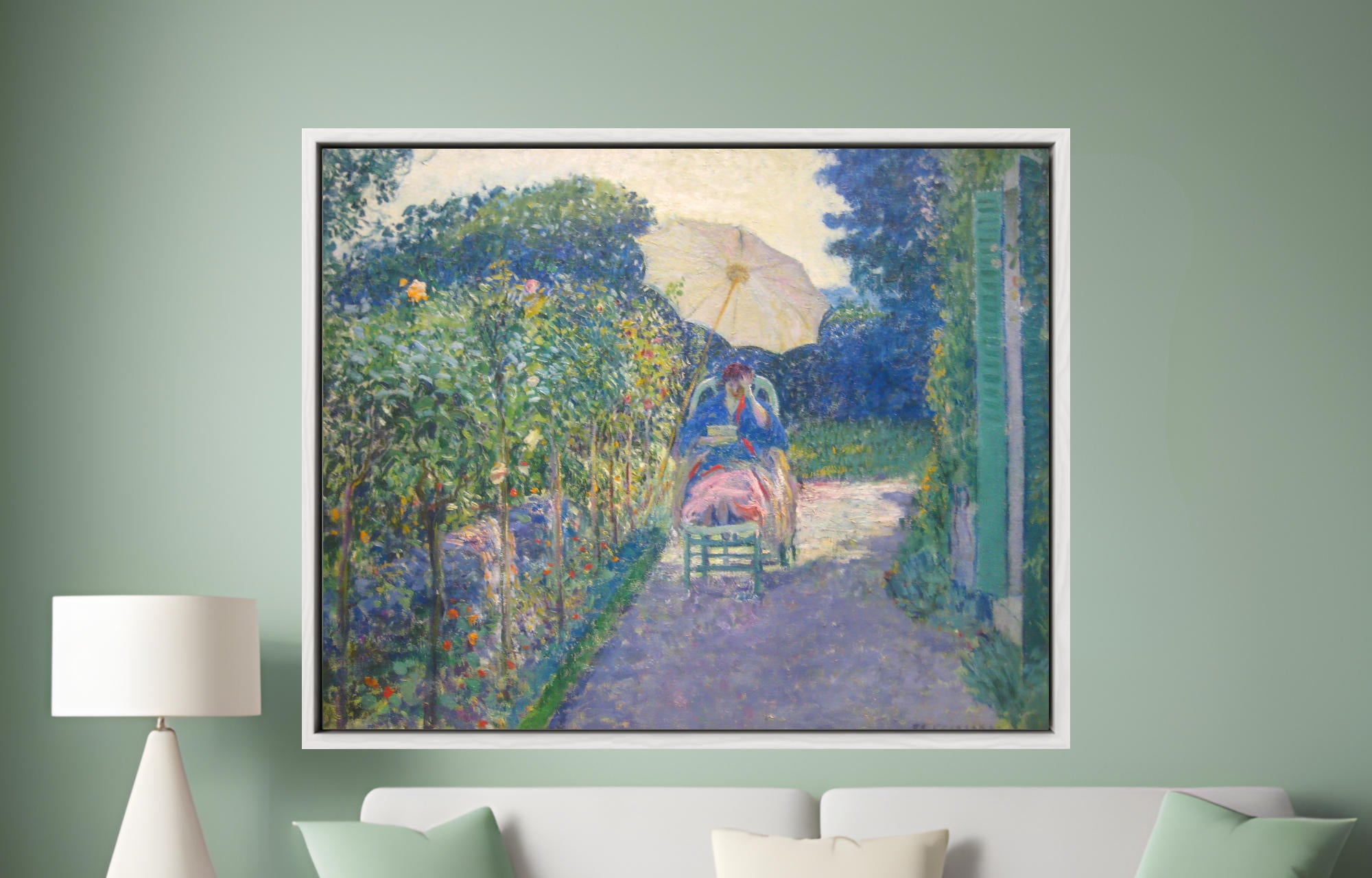 Frederick Carl Frieseke Prints, Woman Seated in a Garden (1914)