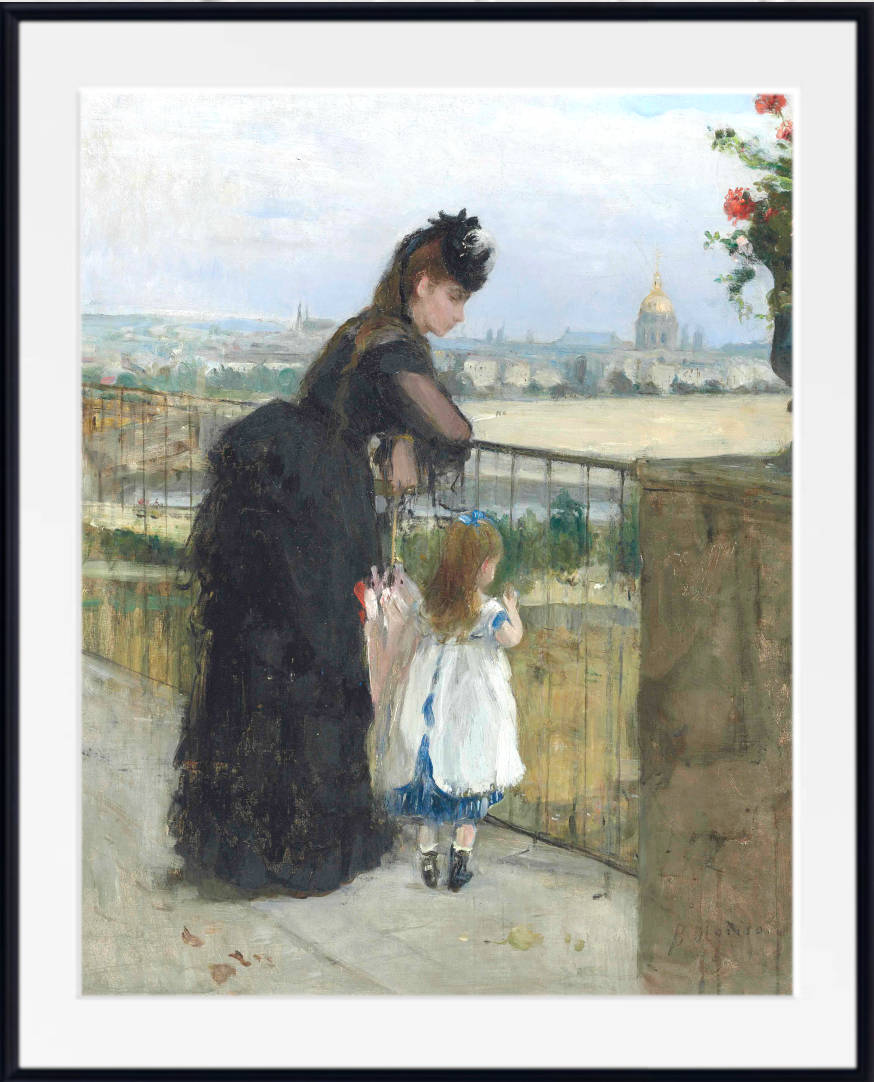 Berthe Morisot, French Fine Art Print : Woman and child on the Balcony