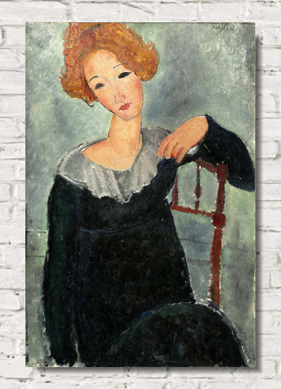 Amedeo Modigliani Wall Art Print : Woman with Red Hair (1917)