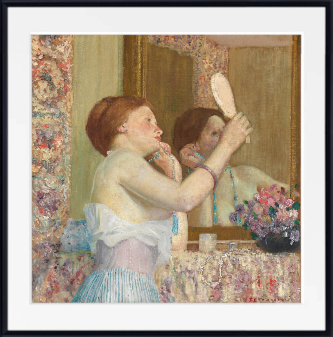 Frederick Carl Frieseke Prints, Woman with a Mirror (1911) From GalleryThane