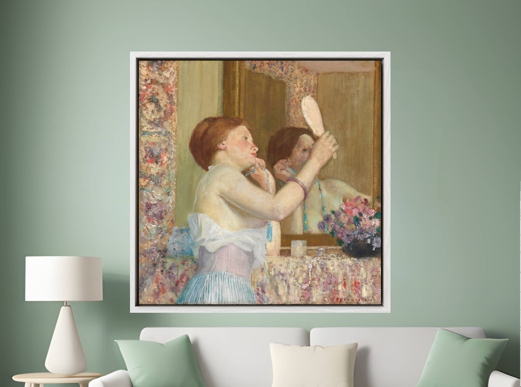 Frederick Carl Frieseke Prints, Woman with a Mirror (1911) From GalleryThane