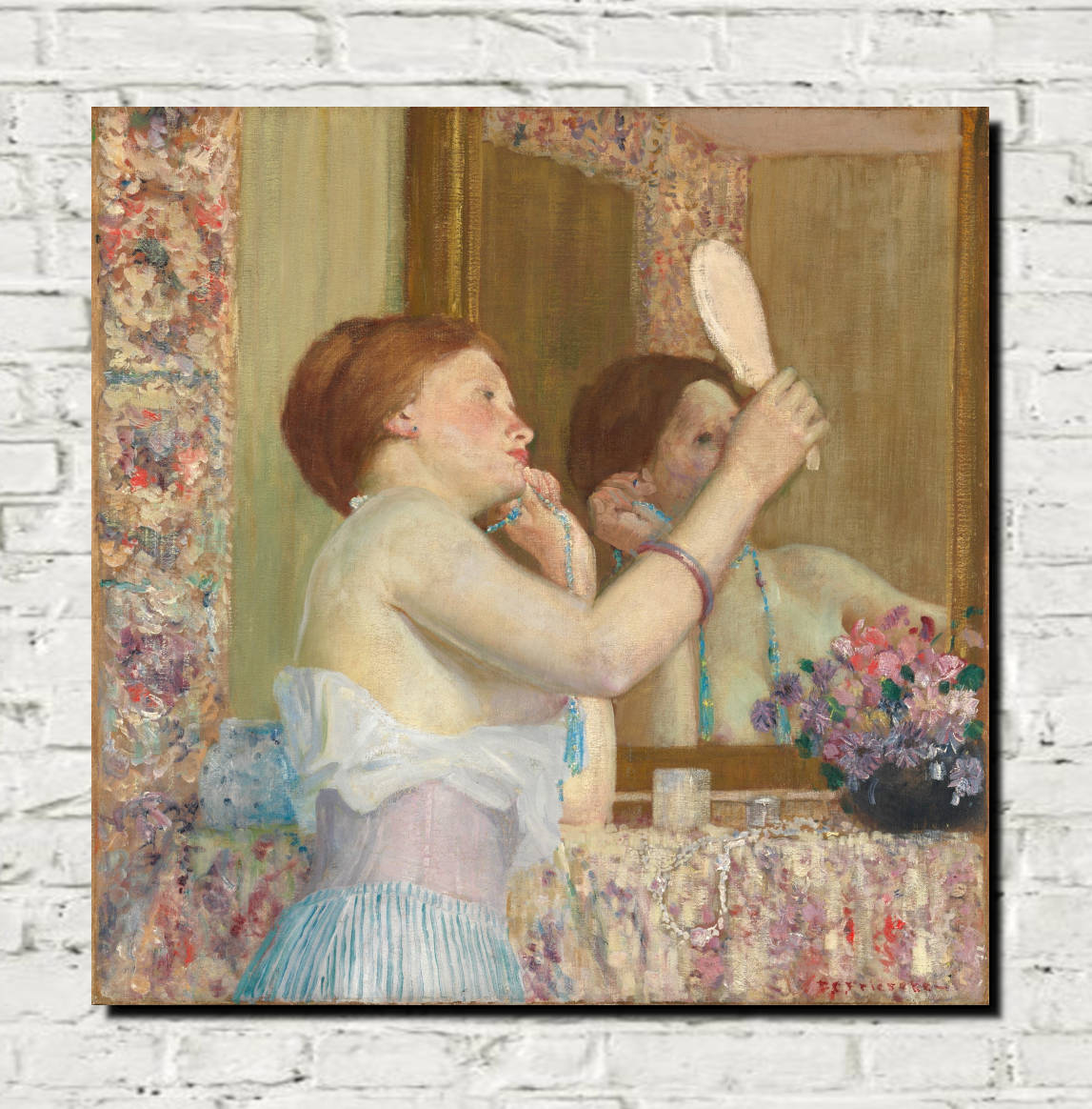 Frederick Carl Frieseke Prints, Woman with a Mirror (1911) From GalleryThane
