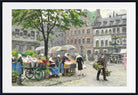Paul Gustav Fischer Fine Art Print, Women selling flowers at Højbro Plads
