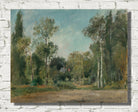 Stanislas Lepine Print, Wooded landscape (1876)