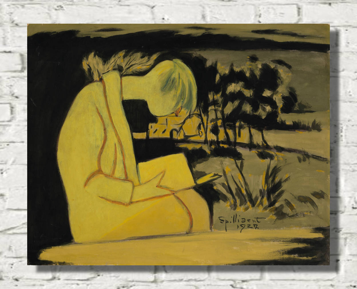 Léon Spilliaert Print, Young Girl in Yellow, Reading (1927)