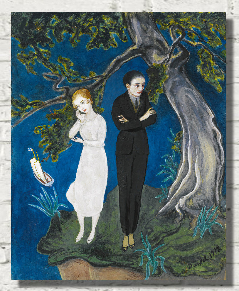 Young Man In Black, Girl In White (1919), Nils Dardel
