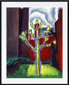 Oscar Bluemner Print, Young Tree in Red Courtyard (1919)