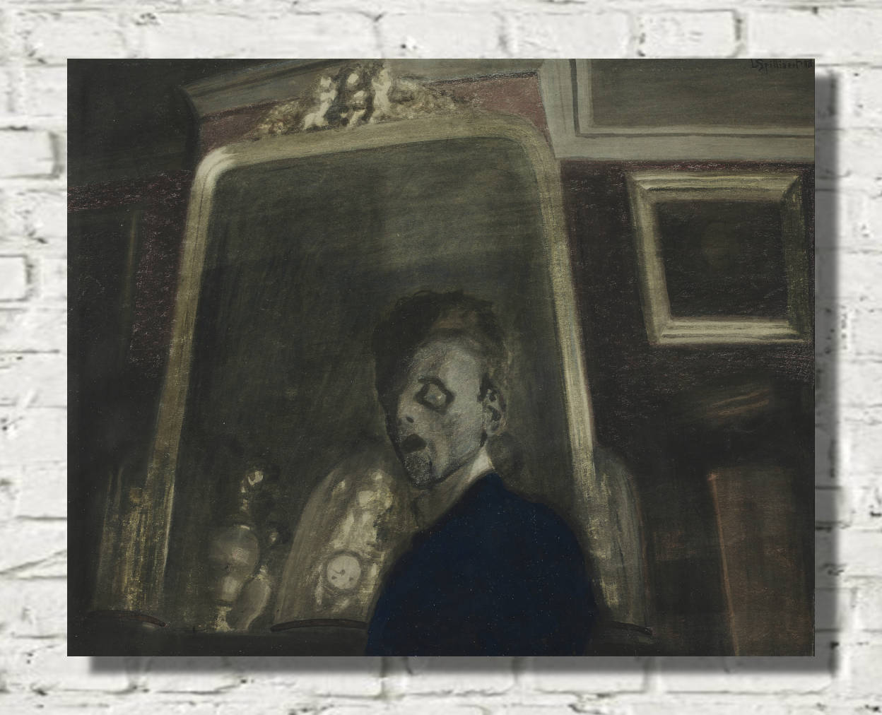 Léon Spilliaert Print, Self-portrait with mirror (1908) – GalleryThane