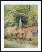 Marie Egner Print, Brick bridge with a stone figure Mödling (1899)