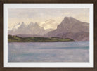 Albert Bierstadt Print, Alaskan Coast Range (ca. 1889) in a brown frame