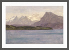 Albert Bierstadt Print, Alaskan Coast Range (ca. 1889) in a dark grey frame