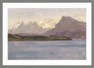 Albert Bierstadt Print, Alaskan Coast Range (ca. 1889) in a light grey frame