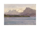 Albert Bierstadt Print, Alaskan Coast Range (ca. 1889) with a white border for rolled canvas
