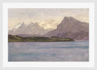 Albert Bierstadt Print, Alaskan Coast Range (ca. 1889) in a white frame
