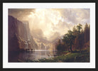 Albert Bierstadt Print, Albert Bierstadt - Among the Sierra Nevada, California in a black frame