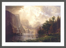 Albert Bierstadt Print, Albert Bierstadt - Among the Sierra Nevada, California in a dark grey frame