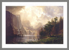 Albert Bierstadt Print, Albert Bierstadt - Among the Sierra Nevada, California in a light grey frame