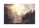 Albert Bierstadt Print, Albert Bierstadt - Among the Sierra Nevada, California with a white border for rolled canvas